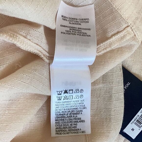 LUCKY BRAND NWT EMBROIDERED SHORT SLEEVE PEASANT TOP BLOUSE MEDIUM - Picture 9 of 9